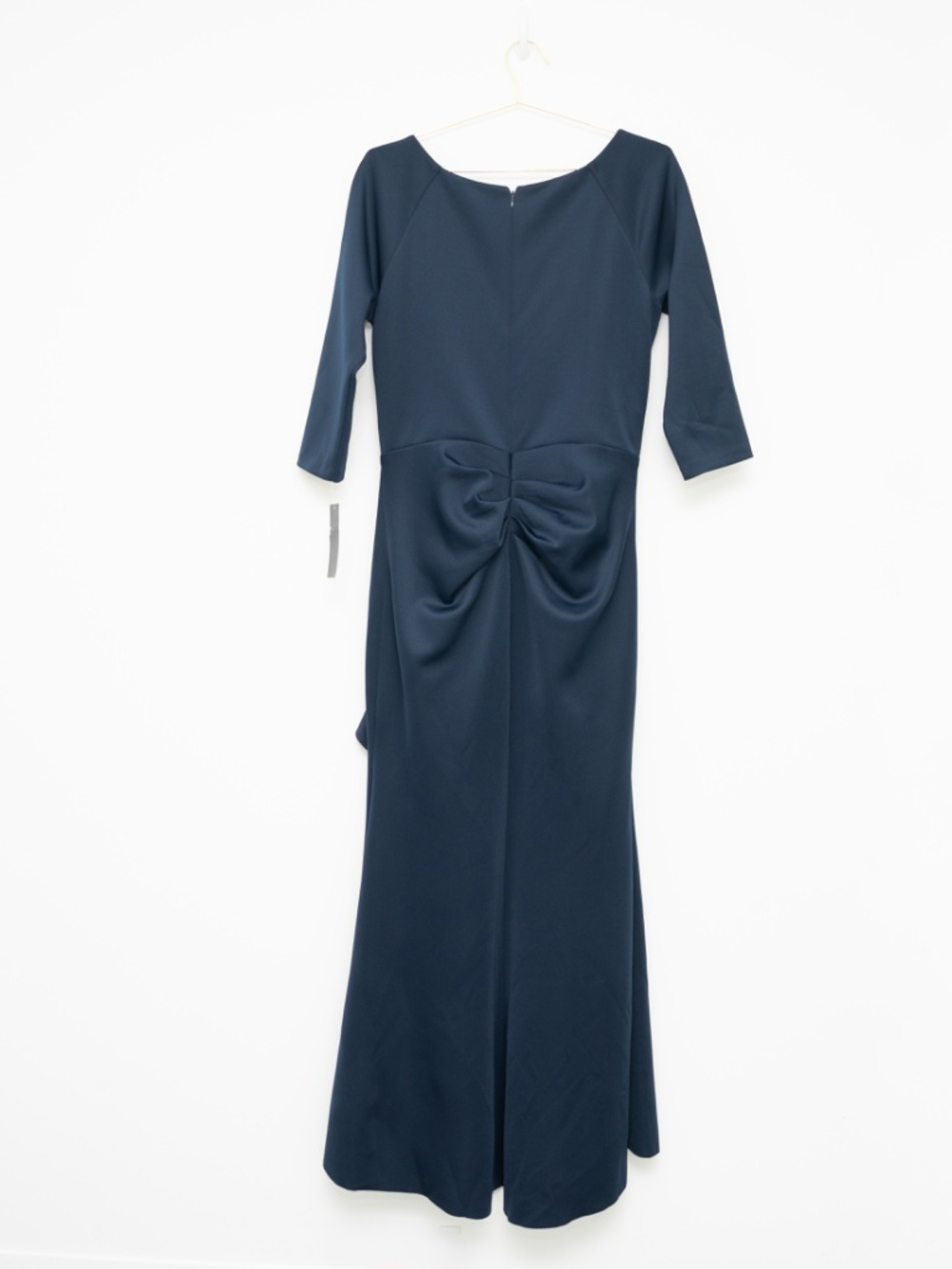 XSCAPE - Navy Ruched Ruffle Scuba Gown - Picture 3 of 9
